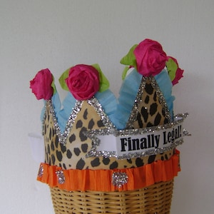 21st Birthday hat, 21st Birthday crown, birthday hat, custom birthday hat, adult birthday hat CUSTOMIZE IT!