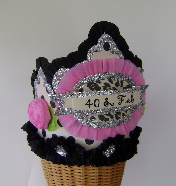 40th Birthday Hat-, fits adult or child, 40 & Fab or customize it Il_570xn