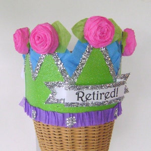 RETIREMENT Party Crown, Retirement Party Hat, Customize it