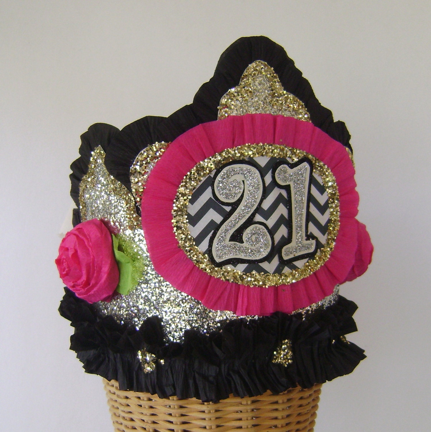 21st Birthday Party Crown 21st birthday party hat black and | Etsy