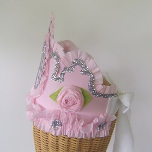 4th Birthday Crown, 4th birthday Hat, pink birthday hat, customize with any number, fits any size image 3