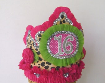 SWEET 16 Birthday Hat, Sweet 16 Birthday Crown - 16th Birthday customize with any number