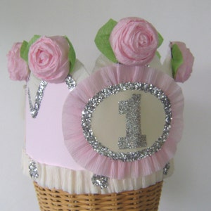 1st Birthday Crown, 1st birthday Hat, custom birthday hat , pink birthday hat, baby birthday hat, personalized birthday hat, CUSTOMIZE IT!