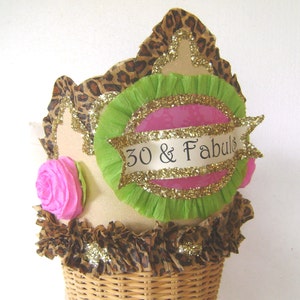 30th Birthday Party hat, 30th birthday crown, adult birthday hat, adult birthday crown, girl birthday hat, customize