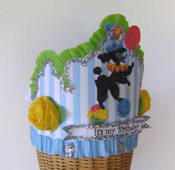 Poodle Birthday Party Hat, Poodle Birthday Party Crown, Poodle Party, Customize it Il_570xn