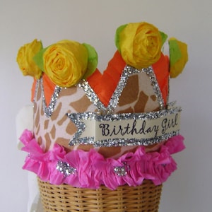Giraffe Print Birthday Crown: Handmade Crepe Paper Party Hat