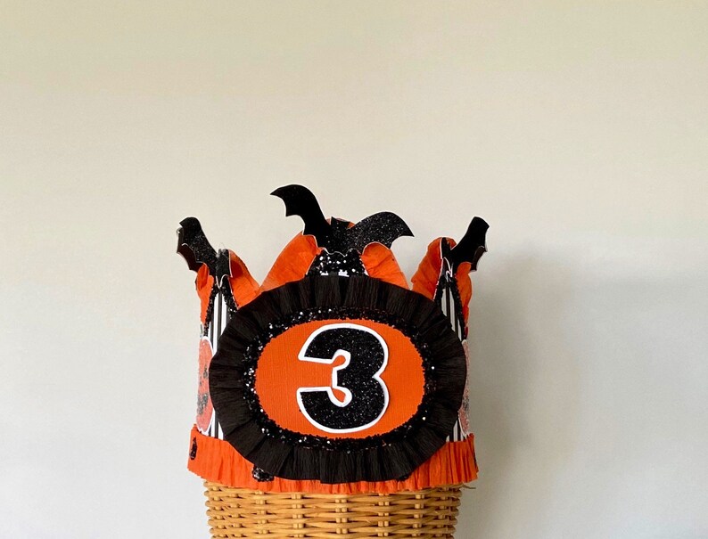 Halloween Hat, Halloween Crown, Halloween Party, Bats, customize it in any colors ,Ships right away image 2