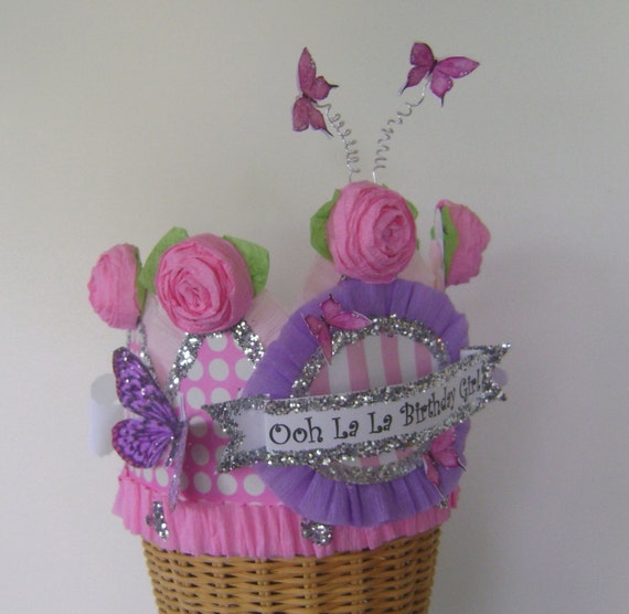 Fancy Nancy Birthday Hat, Fancy Nancy Birthday Crown, butterfly crown, Birthday hat, Girl Birthday hat, customize it! Il_570xn