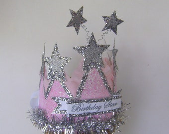 Birthday hat, birthday crown,  Birthday Star or customize it, fits adult or child
