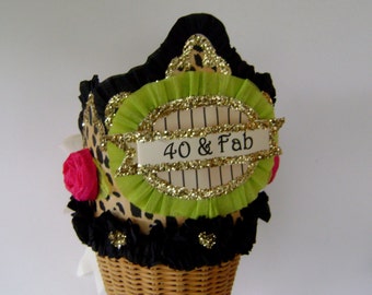 40th Birthday Party Crown, 40th birthday hat, Adult Birthday hat, customize it