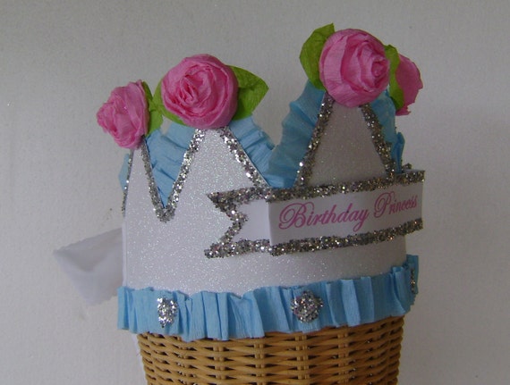 Birthday crown, Princess birthday hat, girl birhday crown, glitter birthday hat, fits adult or child, customize it Il_570xn
