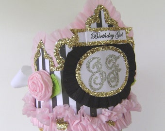 Monogram Birthday hat, monogram crown, customize with any letter,number or banner