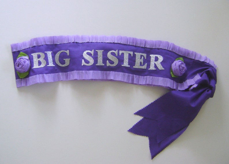 purple sash customize Party sash BIG SISTER Sash adjustable for adult or child