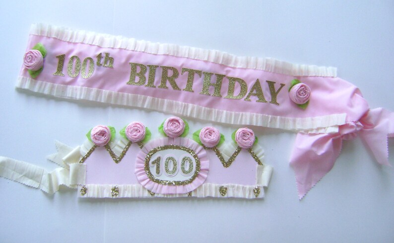 100th Birthday Sash, 100th birthday banner, customize with any number adjustable for adult or child image 3