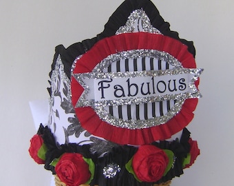 Couronne d’anniversaire, chapeau d’anniversaire, chapeau d’anniversaire rouge et noir, s’adapte à toutes les tailles, FABULEUX ou personnalisez-le!