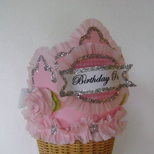 Birthday Princess Crown: Handmade Pink Glitter Party Hat
