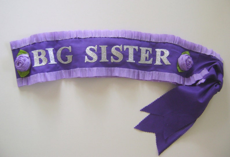 purple sash customize Party sash BIG SISTER Sash adjustable for adult or child