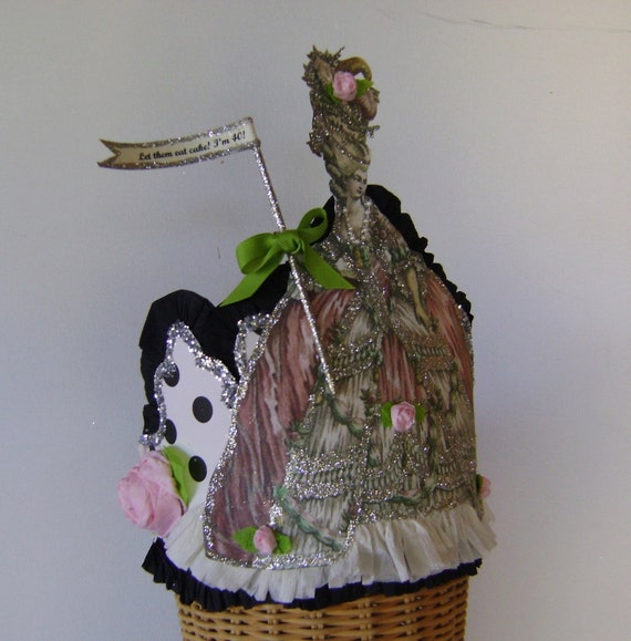 Marie Antoinette Birthday hat, birthday crown, Let them eat cake, Im 40 or anything you want - customize it! Il_570xn