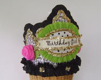 Birthday party crown, birthday party hat, girl birthday hat, adult birthday hat, customize