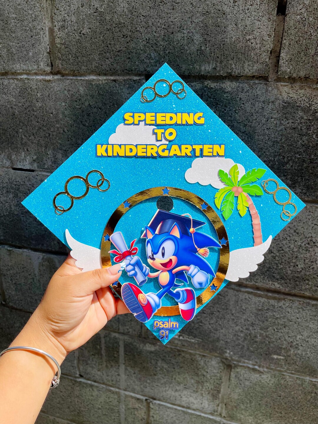Custom Graduation Cap Topper, Sonic Gamer Theme - Etsy