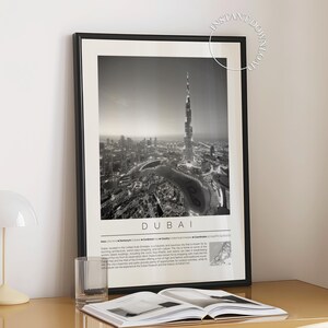 Dubai Skyline Print, Burj Khalifa Cityscape Wall Art, UAE Modern Architecture, Digital Download