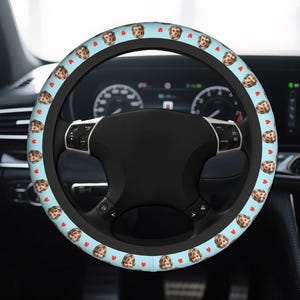 Personalized Photo Steering Wheel Cover: Custom Car Decor Gift