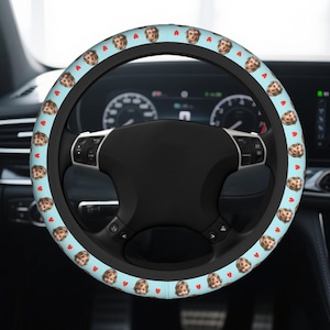 Coprivolante personalizzato per la festa del papà, coprivolante personalizzato per papà da bambino, accessorio auto personalizzato, grazioso coprivolante