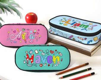 Estuche para lápices personalizado para niños: Estuche con cremallera personalizado, ¡Vuelta al cole!
