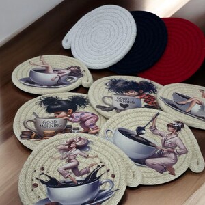 Handmade 4th of July Gift for Friends - Independence day Coasters Set & Cute Home Decor, Dining Table Coasters  Gift for Him or Everyday Use