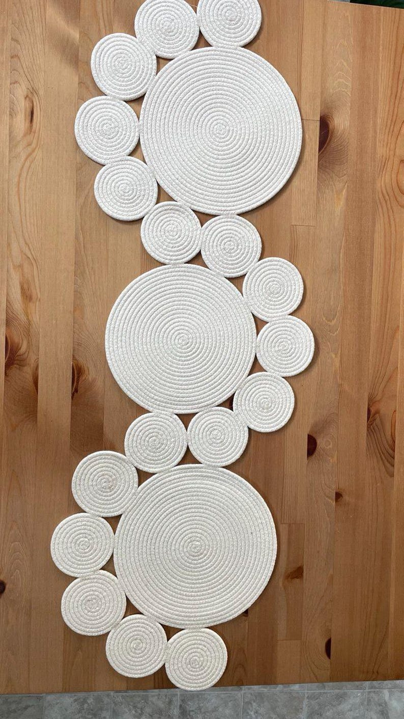 Home Decor Cream Handmade Table Runner, Modern Farmhouse Kitchen Decor, Housewarming & Engagement gift for her or unique gift for couple