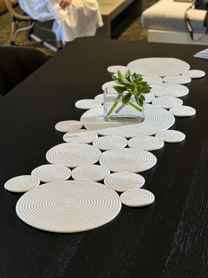 Home Decor Cream Handmade Table Runner, Modern Farmhouse Kitchen Decor, Housewarming & Engagement gift for her or unique gift for couple
Handmade Cream Table Runner, Dining table topper, Boho Modern Farmhouse Kitchen Decor, Rustic table runner Perfect Gift for her