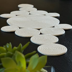 Home Decor Cream Handmade Table Runner, Modern Farmhouse Kitchen Decor, Housewarming & Engagement gift for her or unique gift for couple