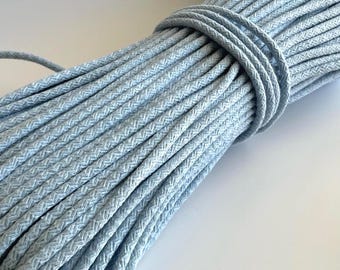 Braided Cotton Cord: 5-6mm Colorful Rope for Macrame, Sewing & Baskets, USA