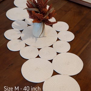 Cream Handmade Table Runner: Housewarming Modern Farmhouse Decor