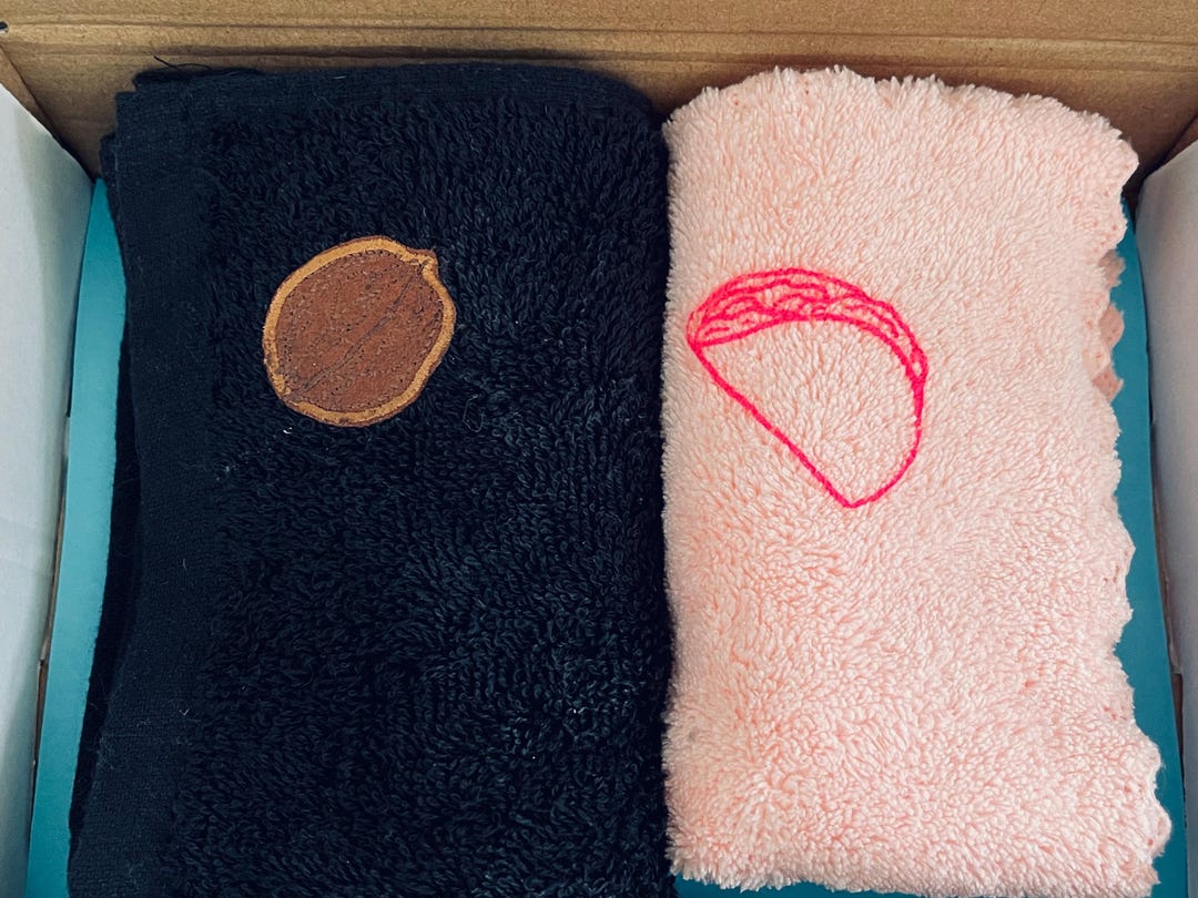 His and Hers Gift Towels, Nut Rag and Pink Taco Towel. Clean Your ...