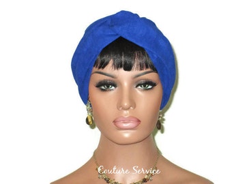 Blue Turban, Royal, Micro-suede Turban, Suede, Women's, Fashion, Twist Turban, Blue Turban Hat, Solid Blue Turban, Blue Turbin, Turbante