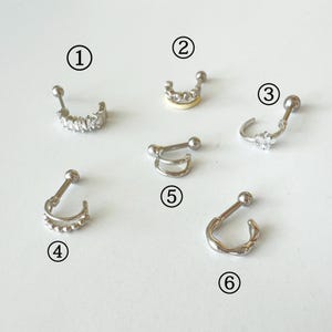 16G Silver Half Hoop Skruvöppnad Örhänge: Kirurgiskt Stål Helix Örhänge