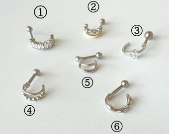 16G Silver Half Hoop Skruvöppnad Örhänge: Kirurgiskt Stål Helix Örhänge