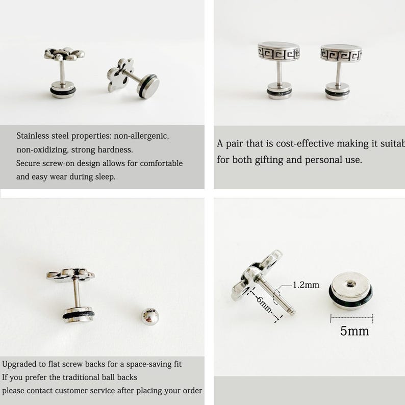 Örhänge i rostfritt stål med vinge och kubisk zirkonia med skruv: Ängelvinge, brosk, tragus helix piercing, present till henne bild 7