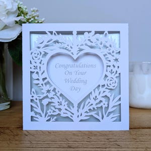 Tarjeta de boda 3D desplegable: ¡Felicidades por tu boda!