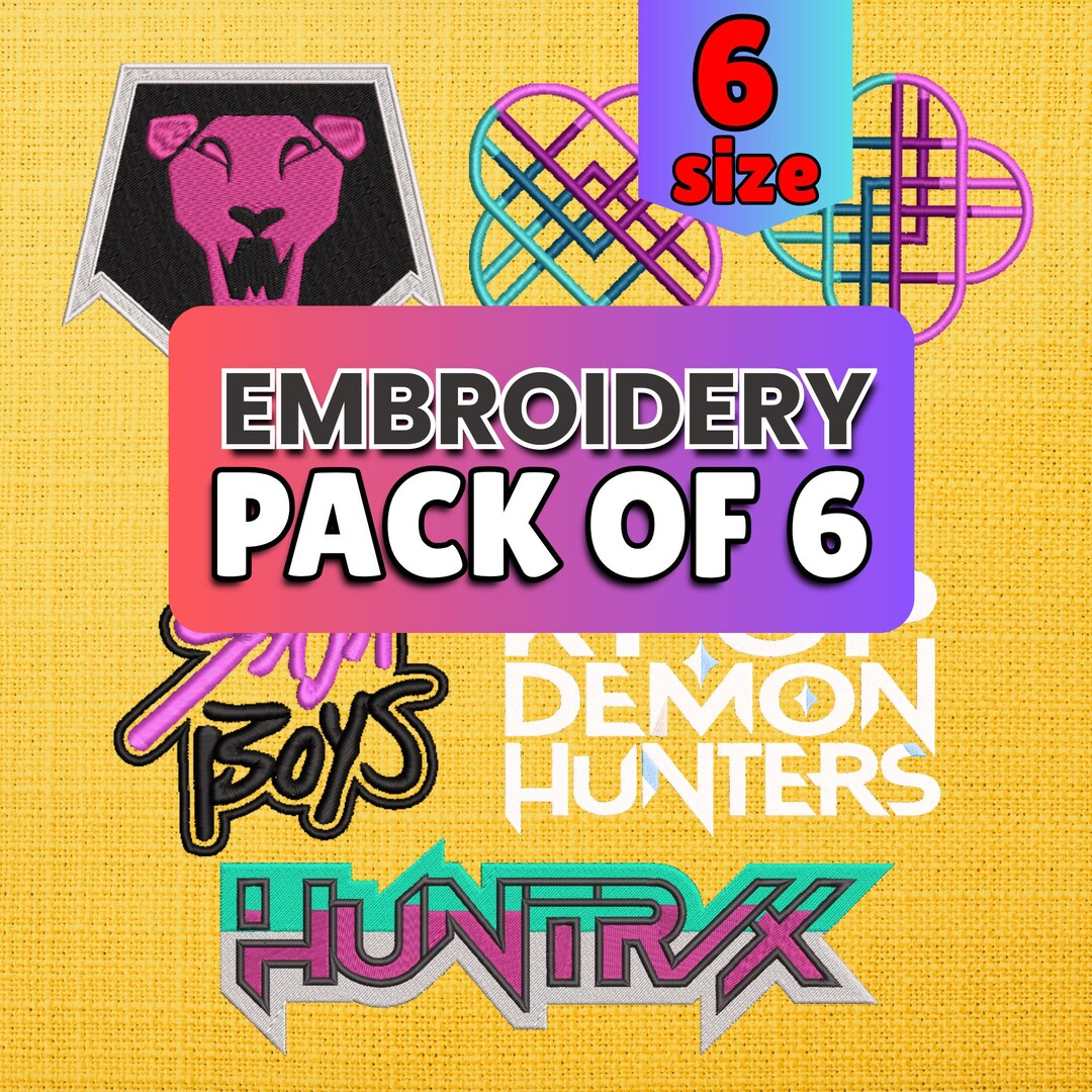 Huntrix Patch Kpop Demon Hunter Embroidery Huntrix Pack 6 Bundle | 6 Sizes Machine ...