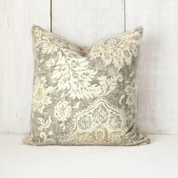 Yellow Gray Damask Etsy