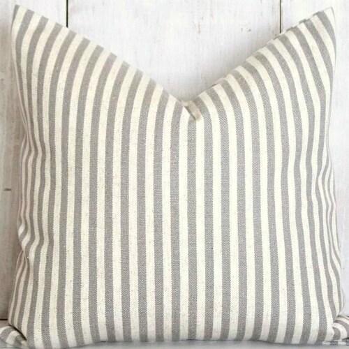 Gray Farmhouse Pillow Cream and Gray Pillow Cover Gray Etsy