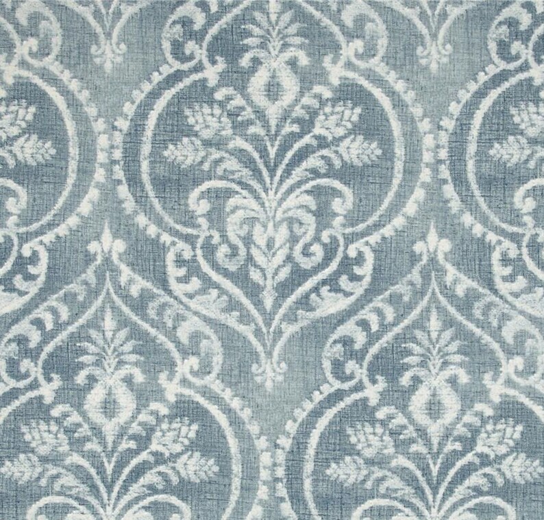 Soft Blue Damask Throw Pillow Cover Cottage Style 18x18 Etsy