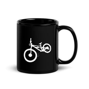 MTB Black Glossy Mug, mountain bike mug, mtb gift, mountain bikers gift, mtb mug