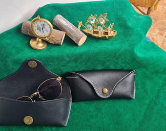 Handmade Leather Eyeglasses Case, Handcrafted Natural Leather