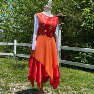 Fire of God. Worship ephod, red and orange overlay, Worship garment. Pentecost.