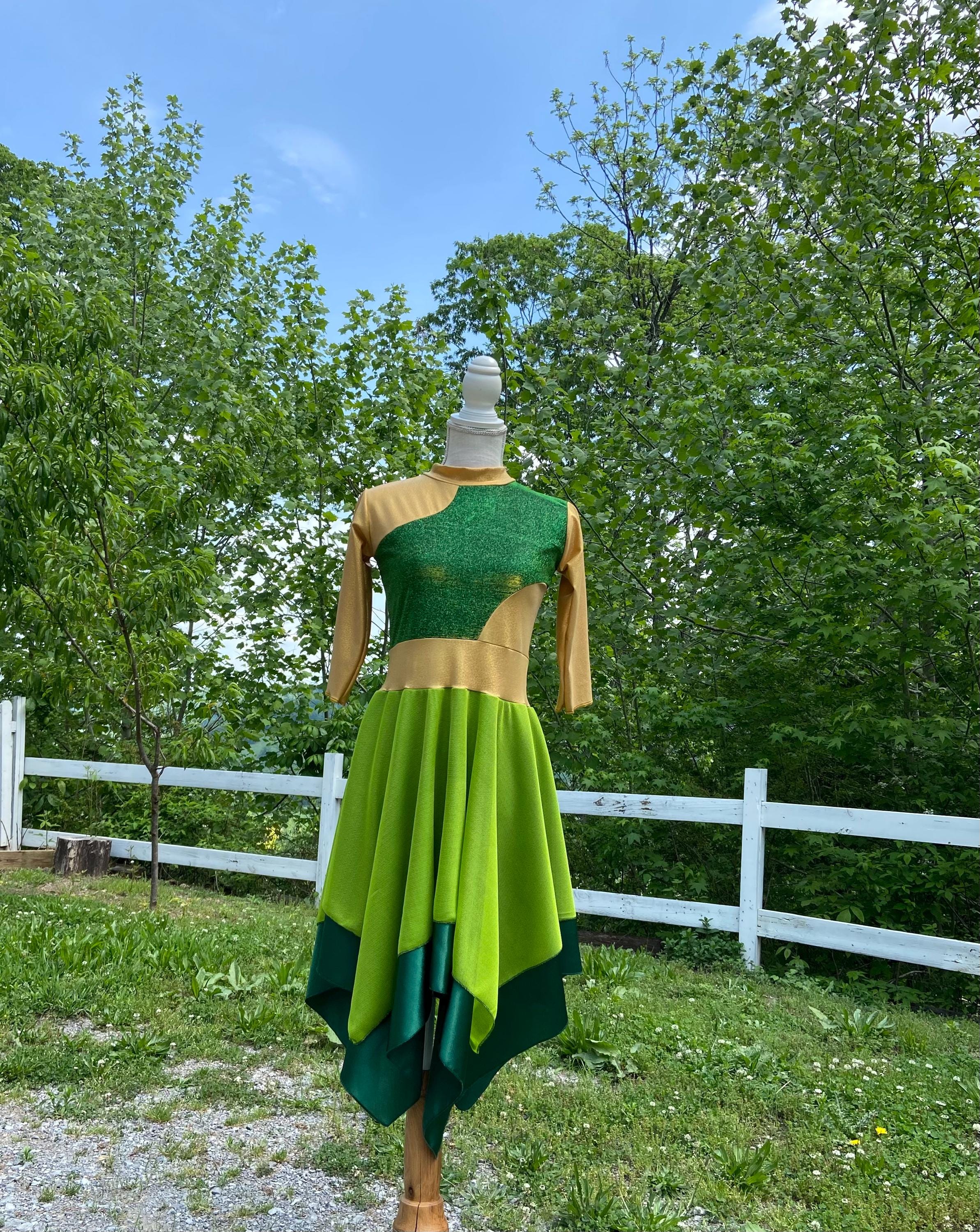 green praise dance dress Green 60s Silk Velvet Mini Dress S – OMNIA main image 0