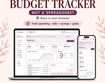 Interactive Budget Tracker, Finance Planner, Net Worth Tracker (HTML Download)