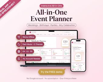 All-in-One Event Planner | Wedding, Birthday, Party App (Instant Download)